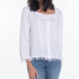 Luna Luz Linen Frangetta Top Size S